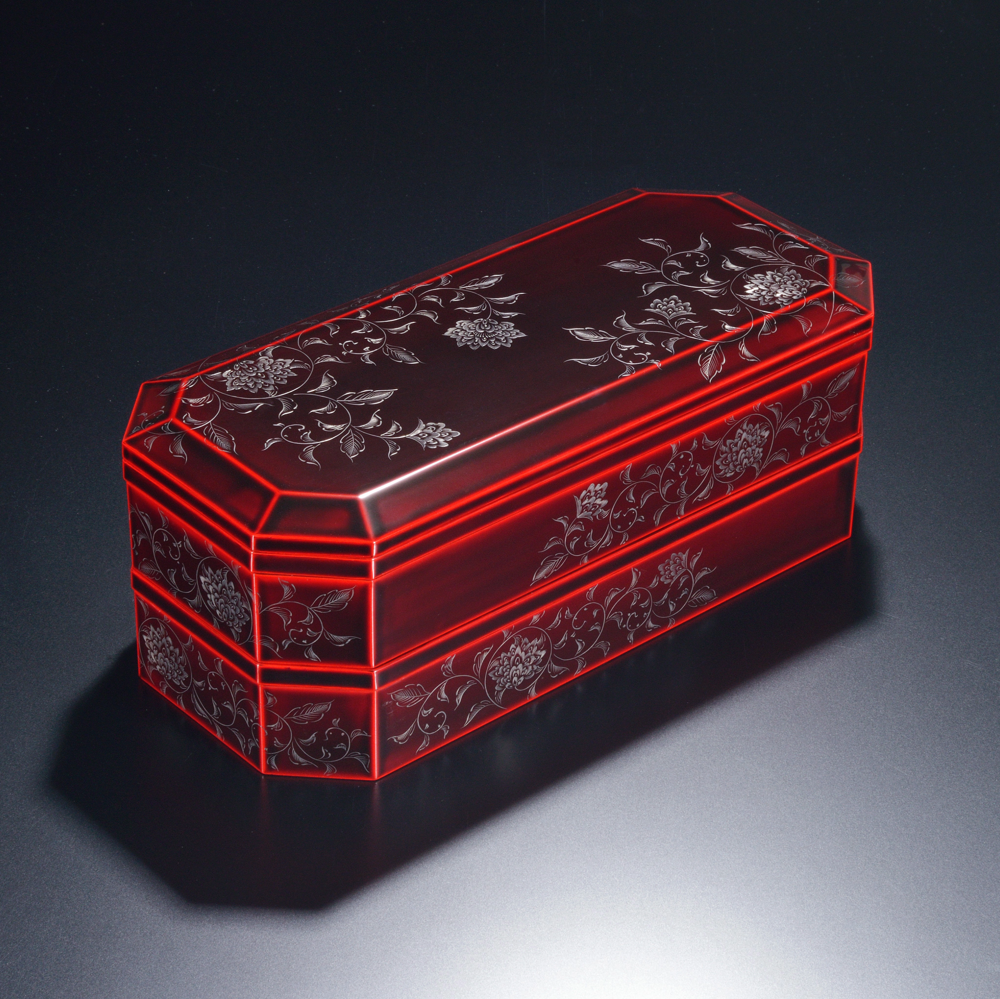 【未使用新品】千舟堂 八隅二段重箱 輪島塗 宝相華 共箱 専用布付き 八隅二段重 宝相華彫 – THE WAJIMA