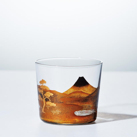 Maki-e Glass – Old Fashioned / Mount Fuji and Landscape