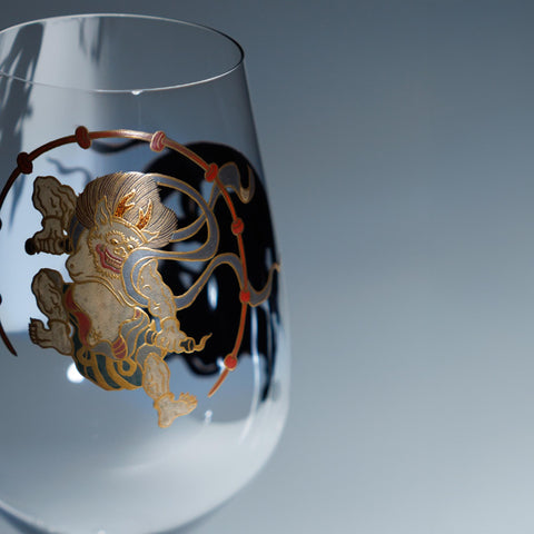 Maki-e Wine Glass / Wind God and Thunder God (Fūjin Raijin)