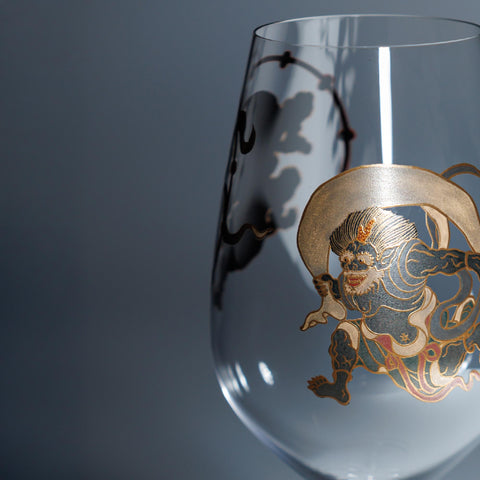 Maki-e Wine Glass / Wind God and Thunder God (Fūjin Raijin)