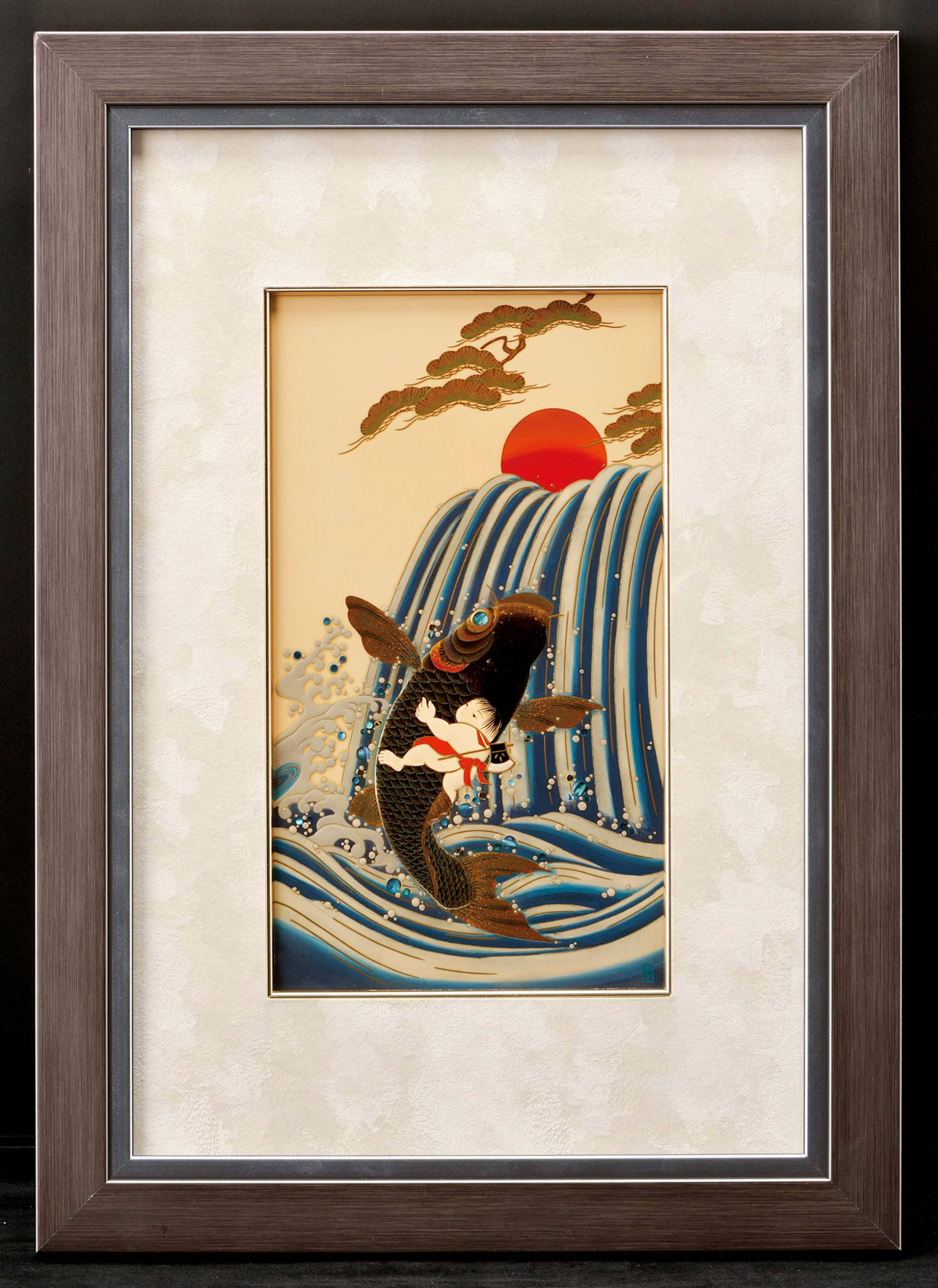 漆額「滝昇り」