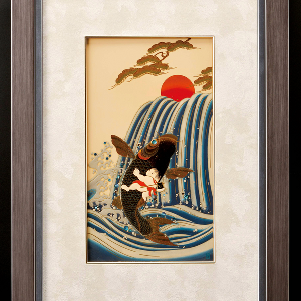 漆額「滝昇り」