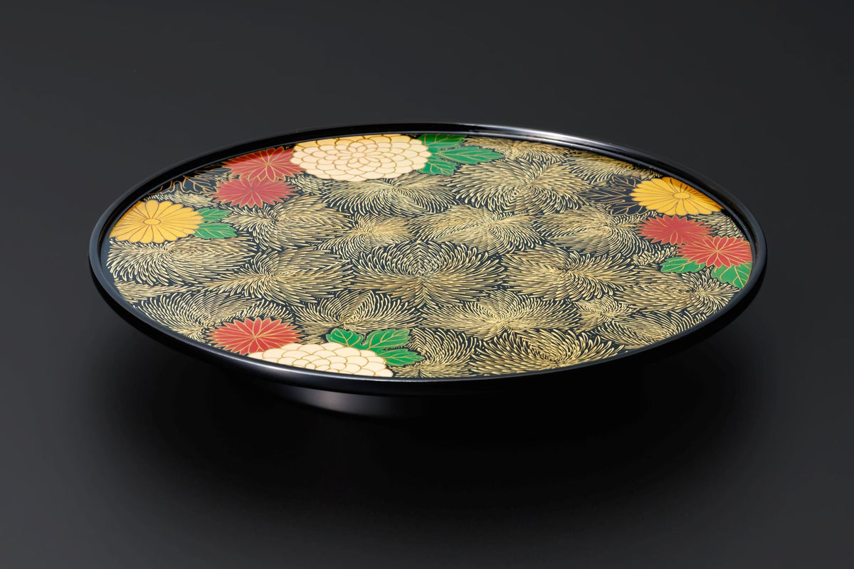 High-Footed Plate, Chrysanthemum Pattern