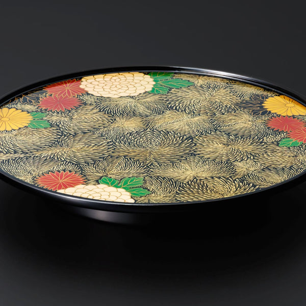 High-Footed Plate, Chrysanthemum Pattern