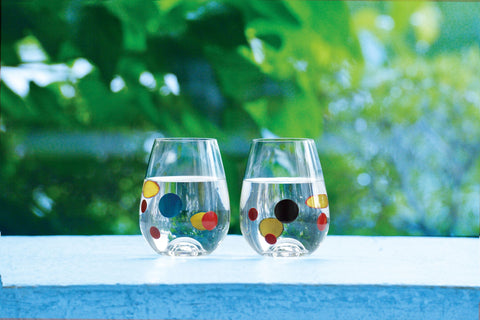 蒔絵ディナーグラス / 泡【本朱×黒】